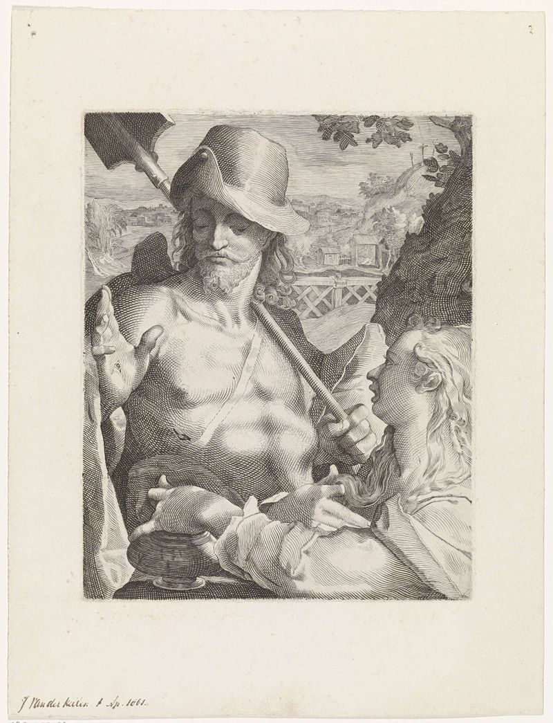 Gravura de Johannes van der Kellen mostrando Cristo aparecendo a Maria Madalena
