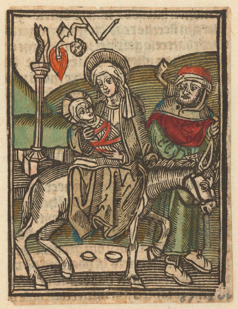Escena religiosa que representa a María, José y Cristo en un paisaje, Northern Renaissance