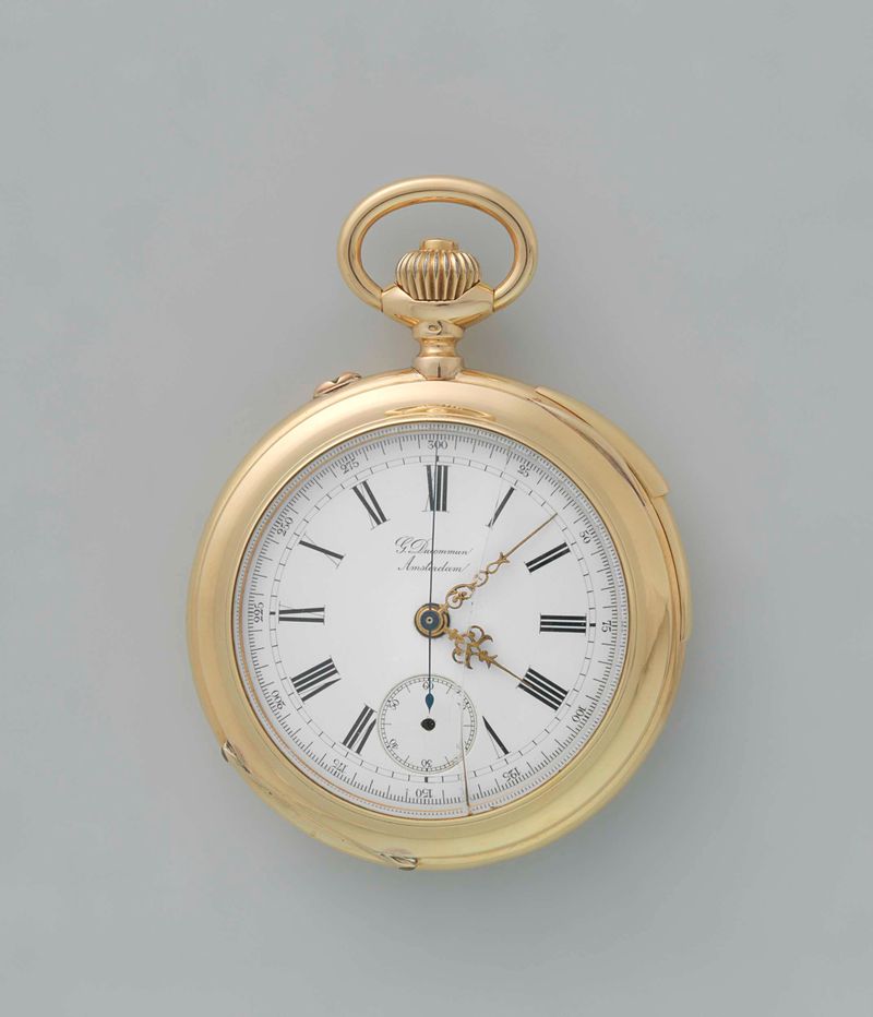 Reloj de precisión con cronómetro de Firma Gédéon Ducommun, medio metal