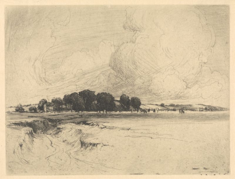 Landscape with a winding path and grasses by Frederick Vango Burridge, medium unknown.