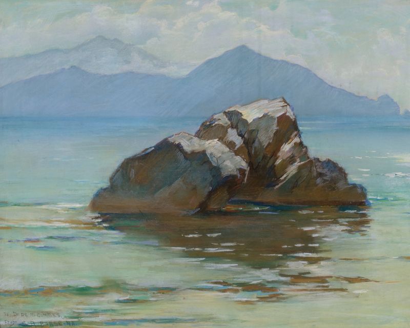 Landscape of The Sorrentia Peninsula from Capri by George Randolph Barse, oil painting