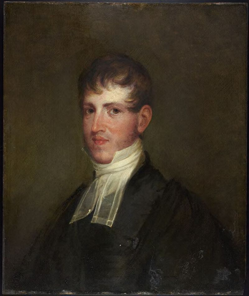 Portrait of Samuel Cooper Thacher, wood medium by Gilbert Stuart Newton