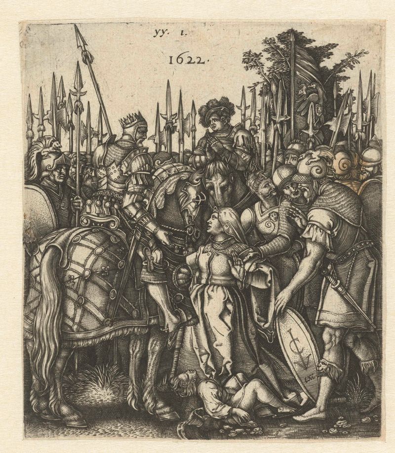 Gravura histórica de Trajano representando a justiça por Unknown Artist