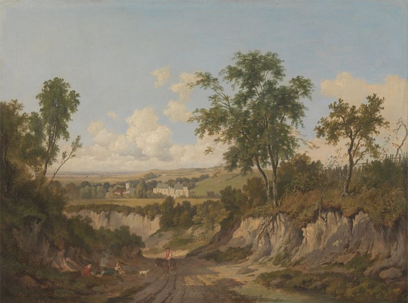 Landscape of Penshurst Place, Kent, oil on canvas by Patrick Nasmyth