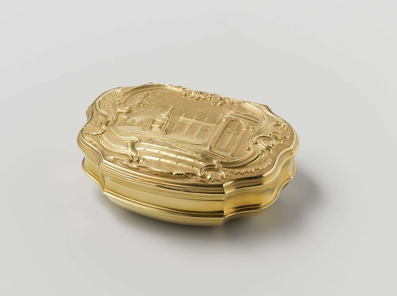 Snuffbox rococó de metal de Jean Saint