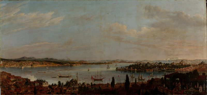 Panorama de Istambul, óleo sobre tela de Antoine De Favray