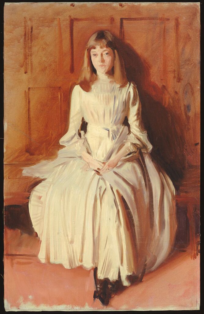 Retrato de una niña de John Singer Sargent, óleo sobre lienzo