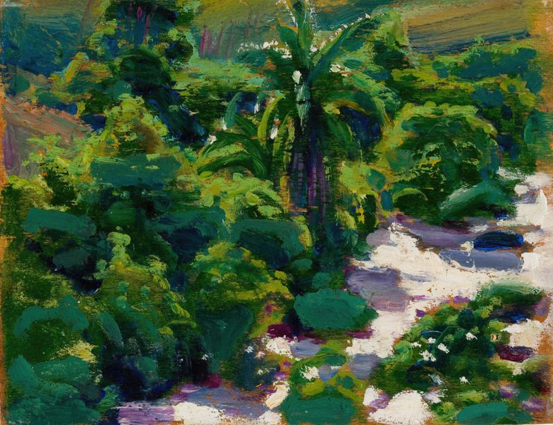 Tana River by Akseli Gallen-Kallela, oil painting depicting a vibrant river landscape