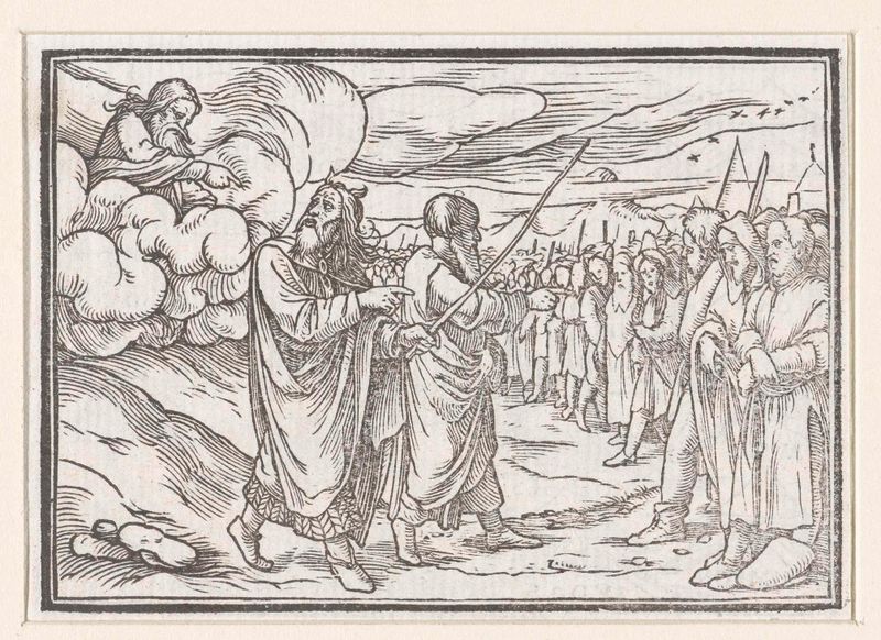 Moisés e Arão contando os israelitas, papel de Hans Holbein (II)