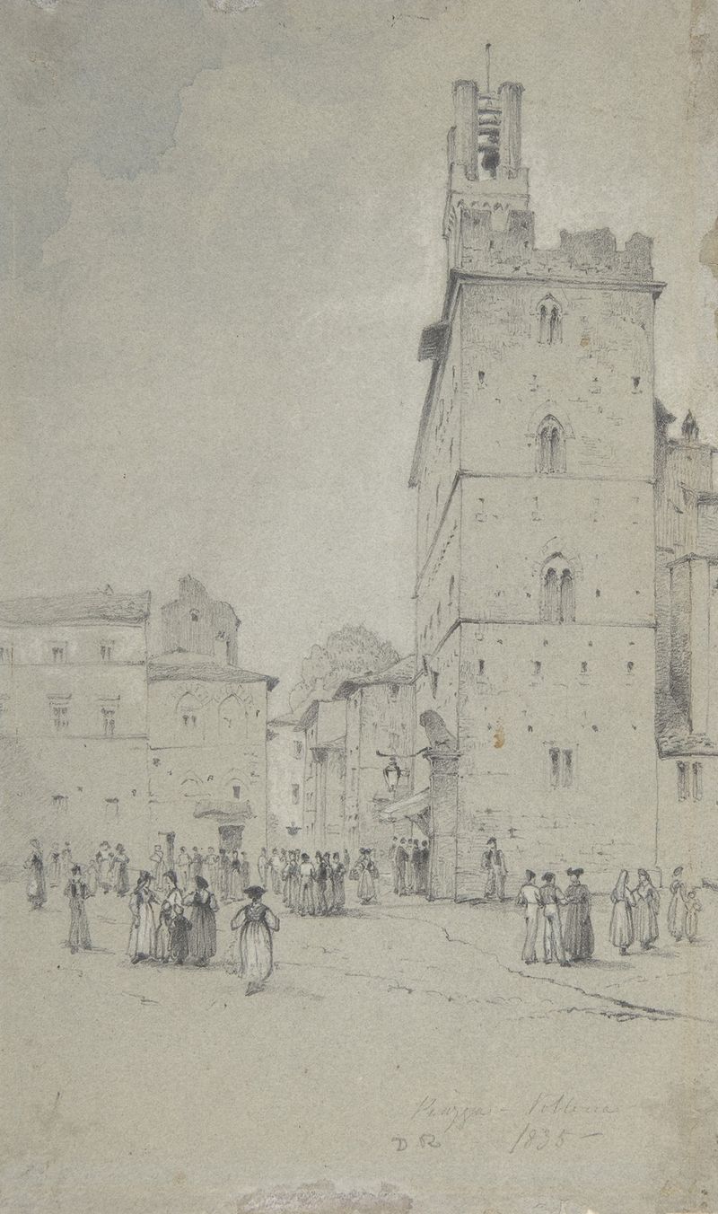 El Palazzo dei Priori, óleo sobre lienzo de David Roberts