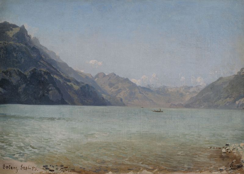 Agua luminosa del Lago Brienz de Ludwig Knaus, pintura al óleo