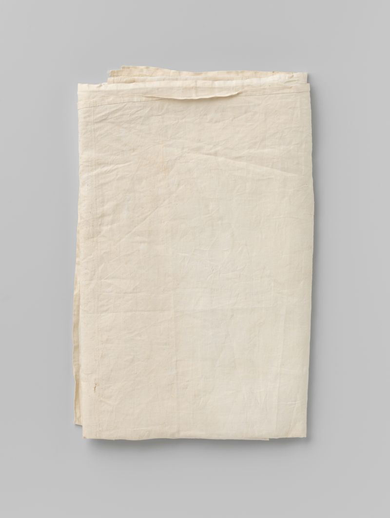 Fragmento abstracto de un tapiz, medio de lino, por artista desconocido