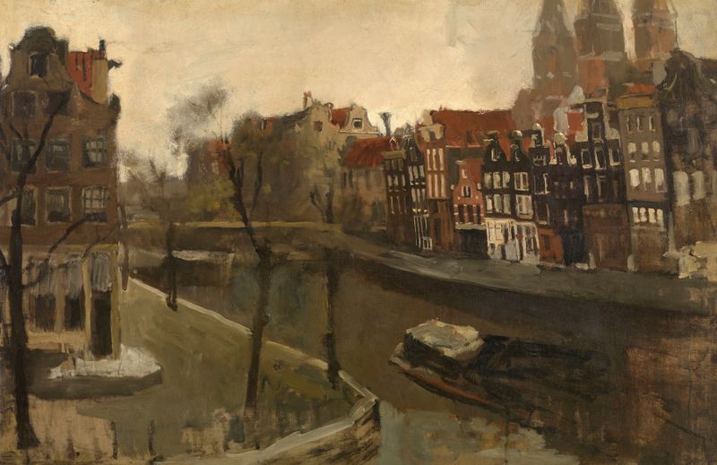 Paisagem impressionista de Prinsengracht em Amsterdã de George Hendrik Breitner