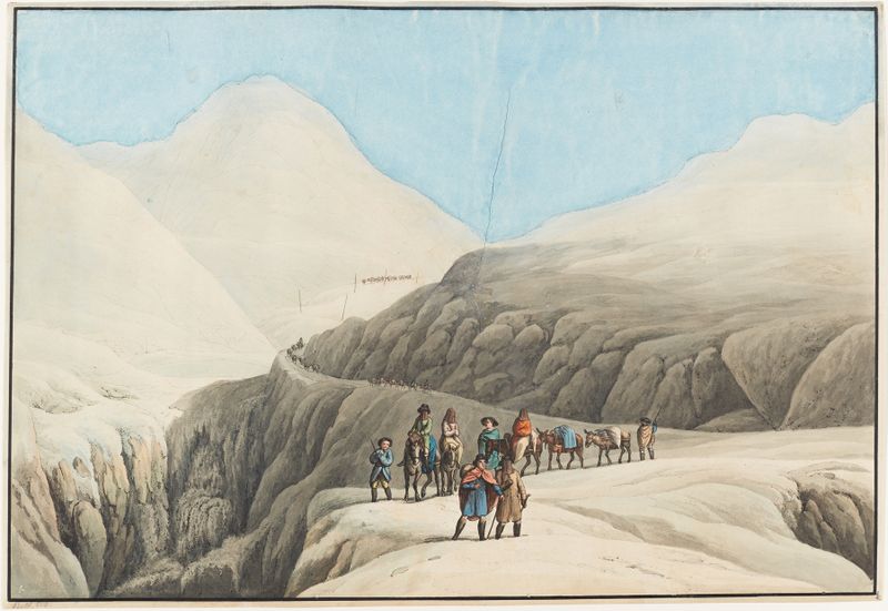 Pintura al óleo de paisaje de Johann Gottfried Jentzsch con un camino entre la vegetación