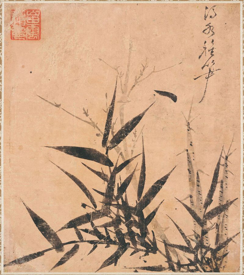 Spring Bamboo by Yu Tŏk-chang, paper medium depicting bamboo plants.