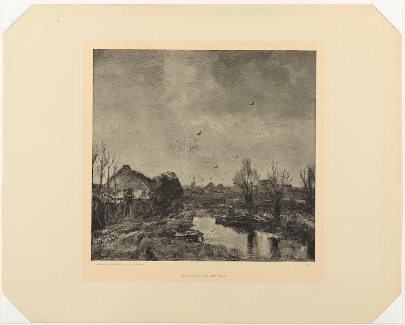 Landscape depicting trees and horizon by Stoomsteendrukkerij Senefelder, unknown medium