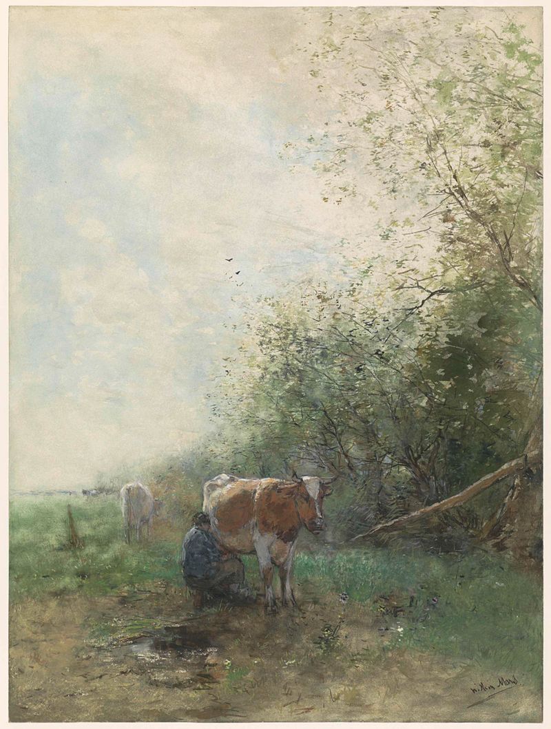 Vaca en un prado, óleo sobre lienzo de Willem Maris