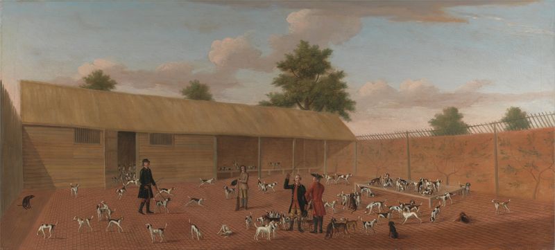 Pintura a óleo de Thomas Butler of Pall Mall mostrando um golden retriever posicionado antes da caça