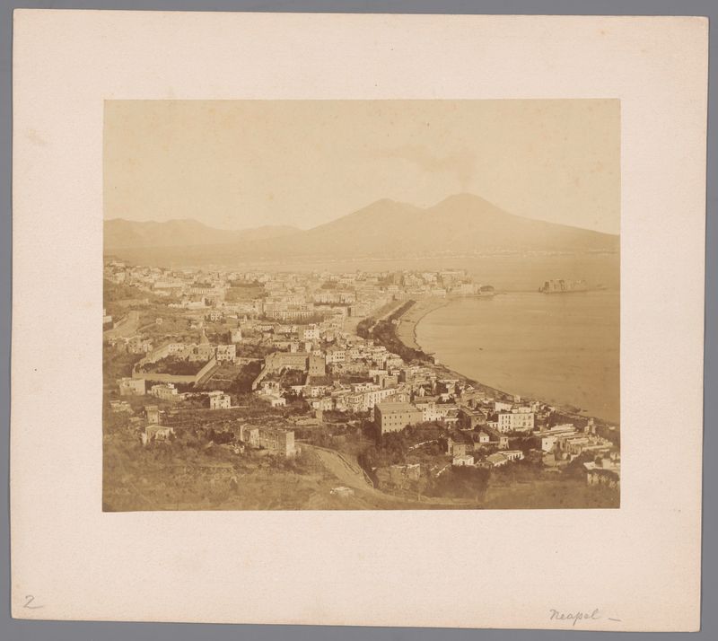 Landscape of Naples with Vesuvius, albumen print by Giorgio Sommer