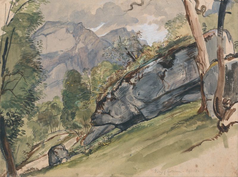 Paisagem de The Valley of Lutscheuen de John Frederick Lewis, pintura a óleo