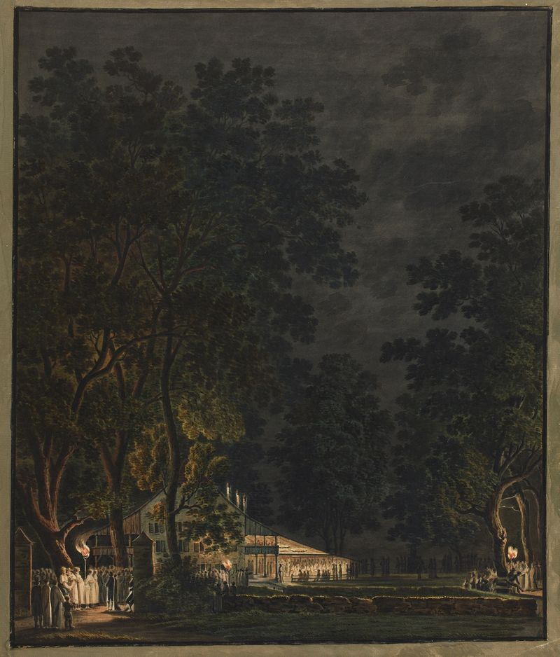 Historical scene with warm tones, oil on canvas by Franz Niklaus König