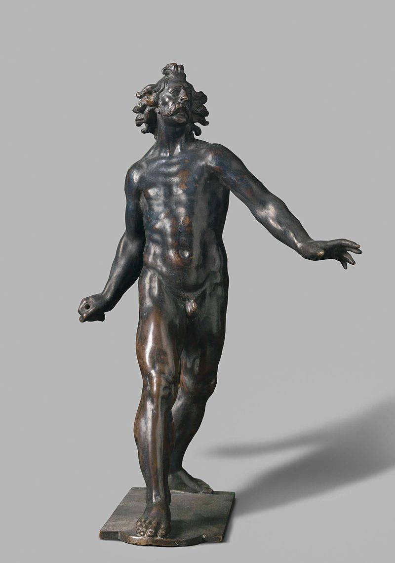 Escultura em bronze de um guerreiro idoso por Willem Danielsz. van Tetrode