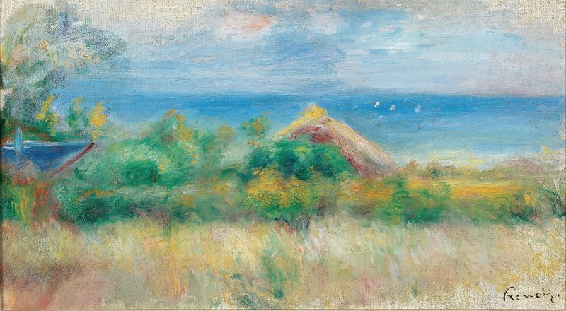 Escena marina con suaves olas de Pierre-Auguste Renoir, pintura al óleo