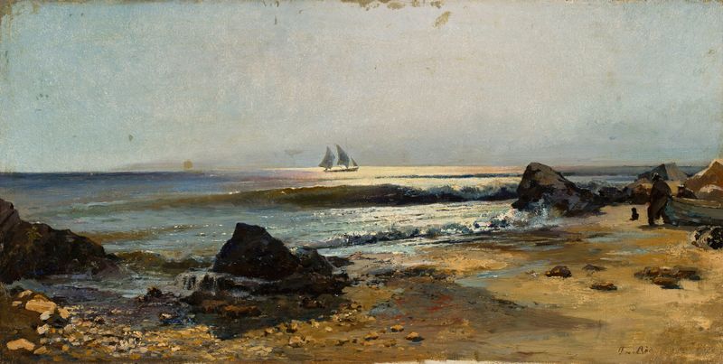 Cena marinha representando ondas e luz de Genadij Ladyzenskij, Impressionismo