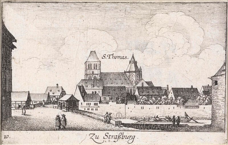 Gravura de Wenceslaus Hollar retratando a arquitetura histórica de Estrasburgo