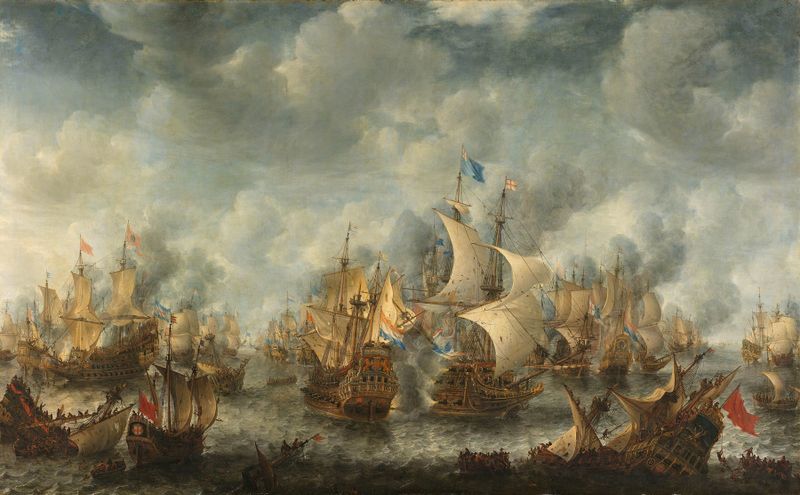 Cena histórica da Batalha de Terheide, óleo de Jan Abrahamsz Beerstraaten