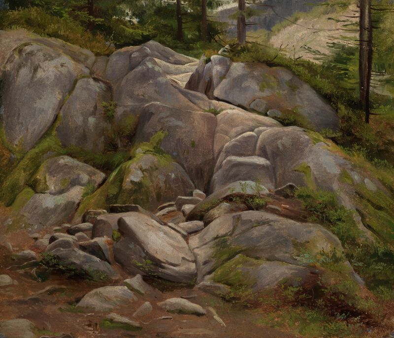 Pintura a óleo de paisagem de Eugen Bracht mostrando um caminho sinuoso através da folhagem.