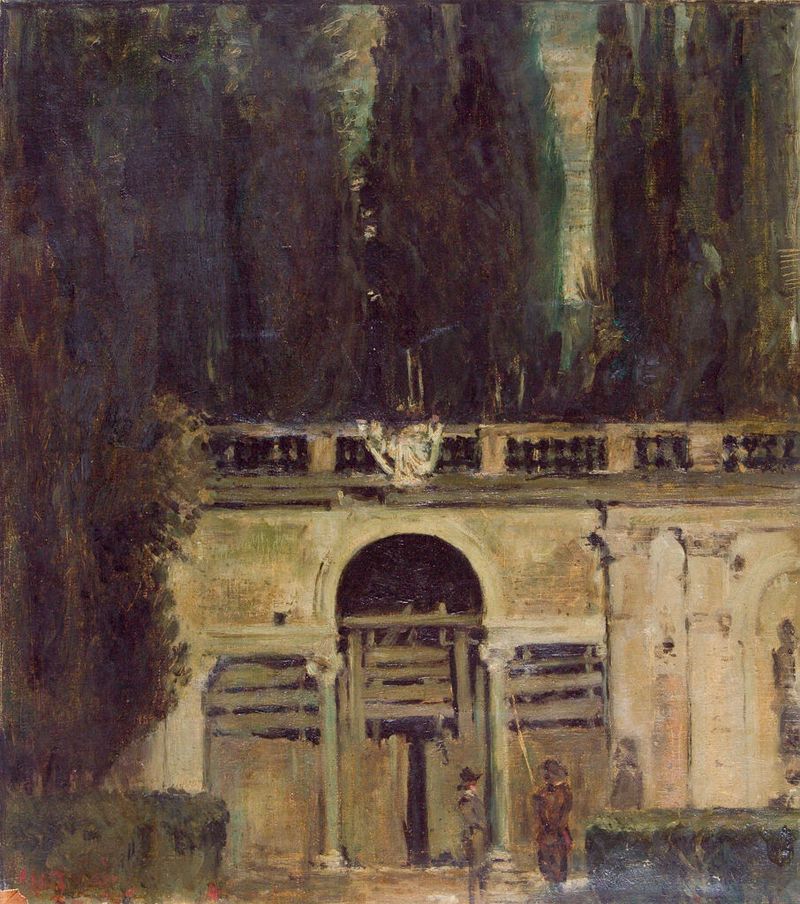 Villa Medici, Grotto-Loggia Façade, óleo sobre tela de Denman Waldo Ross