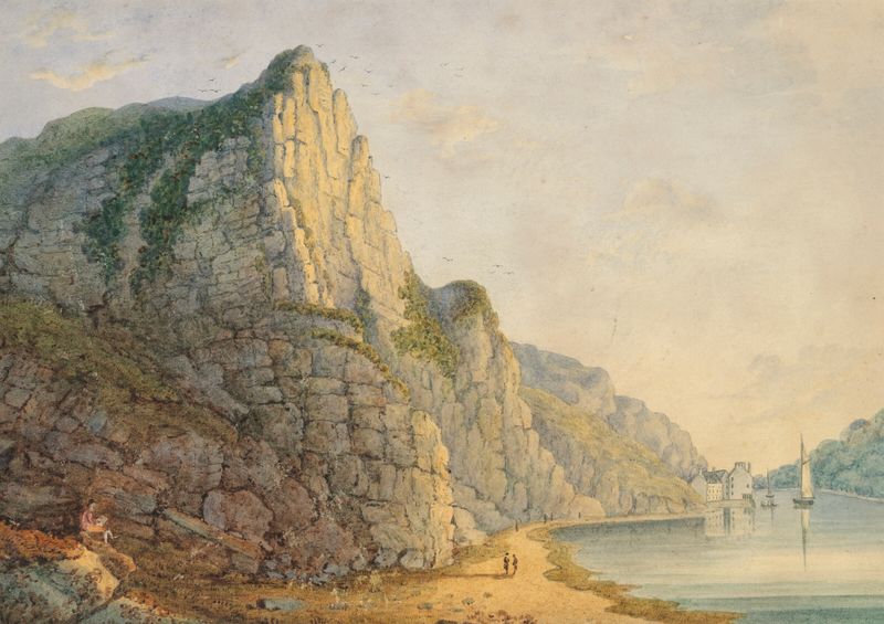 Hotwells in the Avon Gorge by Francis Danby, oil on canvas depicting a river and gorge.