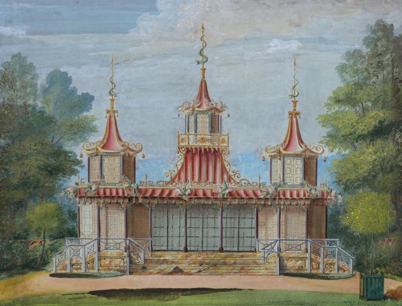 Arquitetura do Templo da Pesca, artista desconhecido, 1825