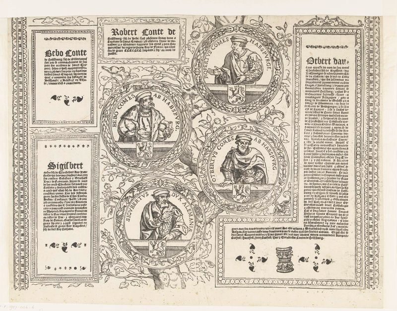 Family tree of the Habsburg lineage by Robert Péril, paper medium