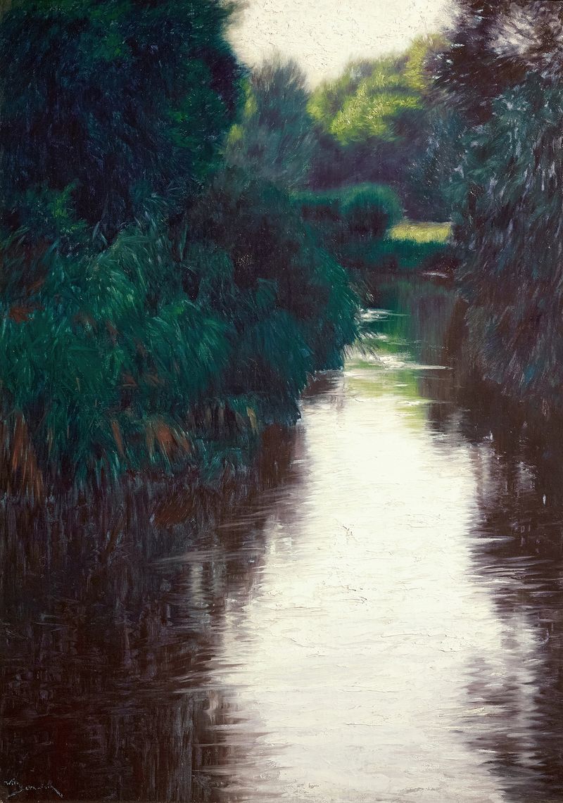 Figurative work by Wilhelm Bernatzik, depicting ethereal forms in golden light, 1900