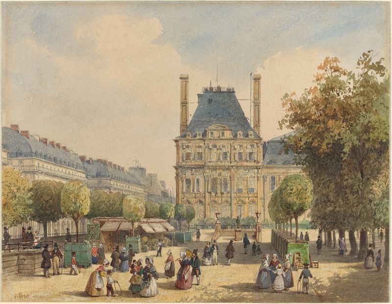 Rue de Rivoli y Pavillon Marsan de François Etienne Villeret, impresionismo