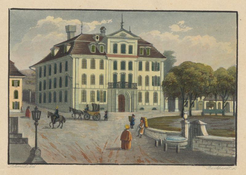 Pintura figurativa al óleo de Franz Schmid con un hombre perdido en sus pensamientos en una mesa