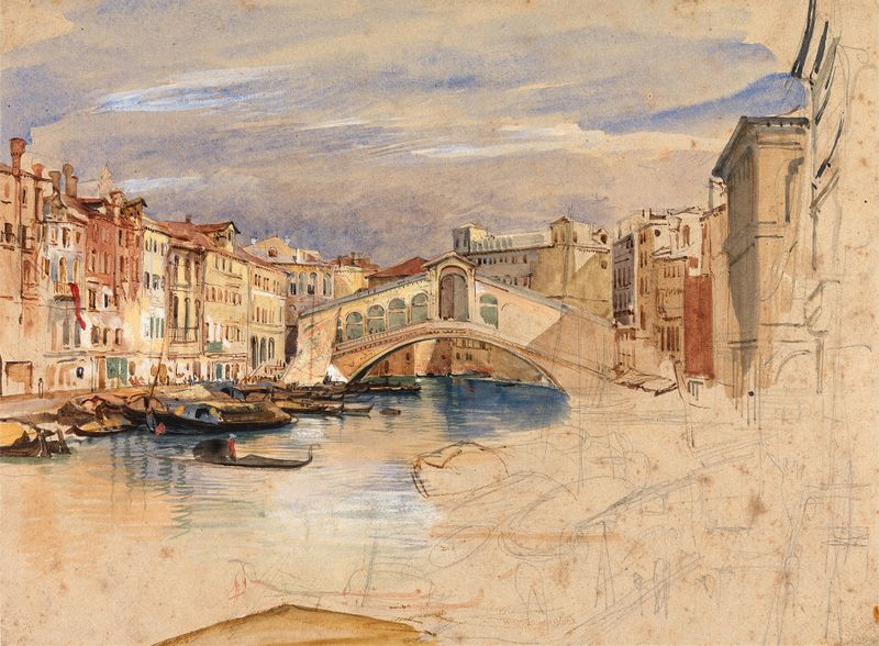 Venice The Grand Canal and Rialto by John Frederick Lewis, oil painting