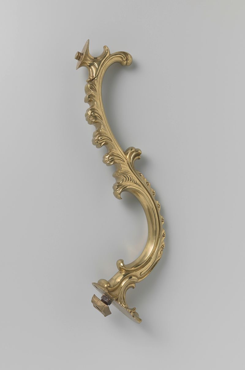Obra rococó Steun van lezenaar de Unknown Artist, apresentando uma figura com expressão solene em fundo dourado.