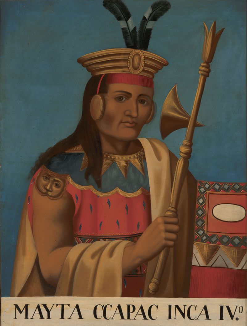 Pintura histórica a óleo de Mayta Cápac por um artista não identificado