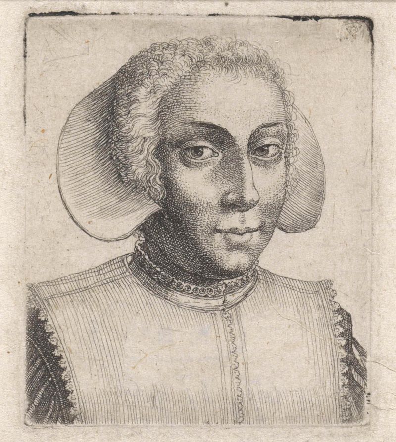 Retrato de uma mulher com um lenço, gravura de Wenceslaus Hollar