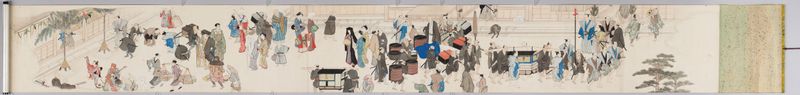 Genre scene with cherry blossoms in spring by Maruyama Ōkyo, paper