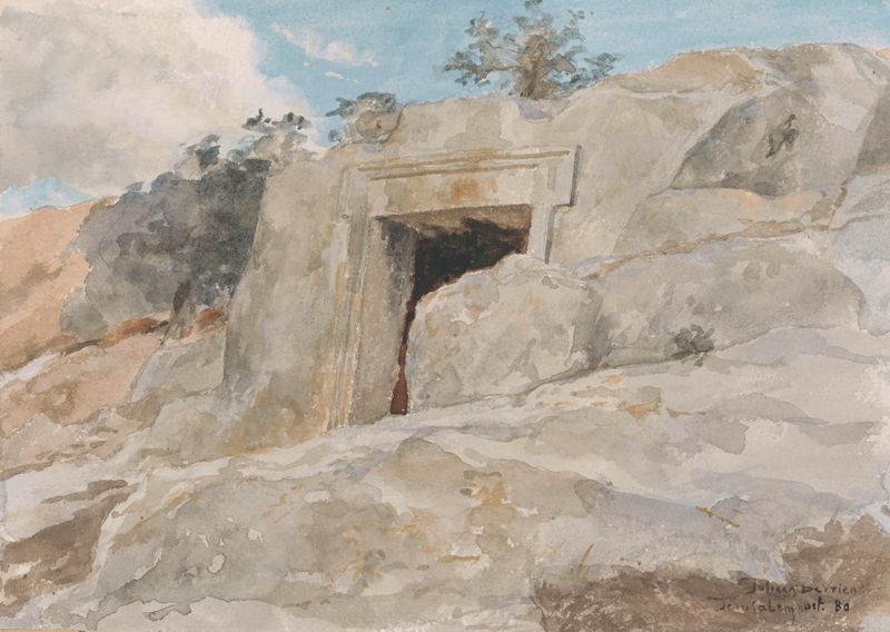 Tomb on the Southern Side of the Kidron Valley, oil on canvas by Juliaan De Vriendt