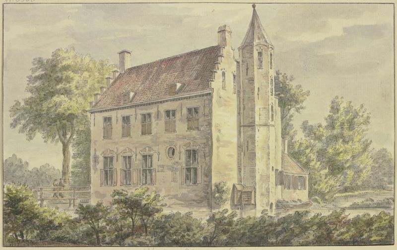t’Huis te Altena, oil on canvas by Abraham de Haen the Younger, depicting a house surrounded by greenery.