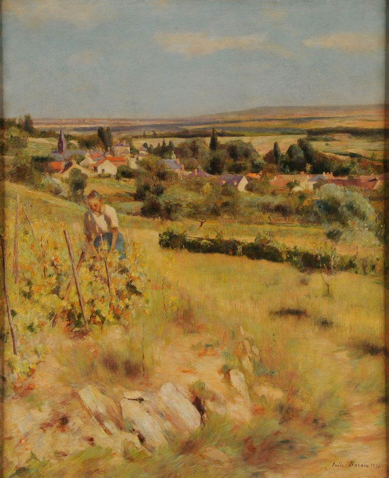 Vue sur Chenay by Émile Barau, impressionism, landscape