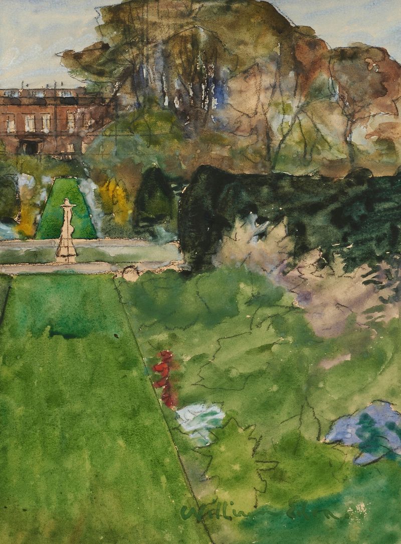 Abstract artwork by Sir William Eden, featuring brushwork and color blending.