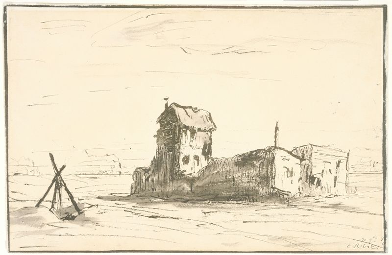 Paisaje de Théodule Ribot, óleo de un tranquilo grupo de árboles y un cielo sereno.