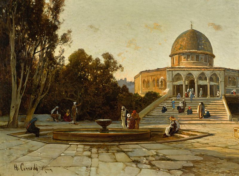 The Dome Of The Rock, Jerusalem by Hermann David Salomon Corrodi, oil painting