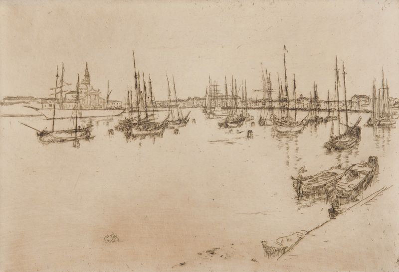 Paisaje de San Giorgio de James Abbott McNeill Whistler, pintura al óleo